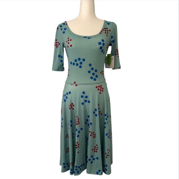 LuLaRoe XS Nicole Polka Dot Dress - Picture 1 of 6